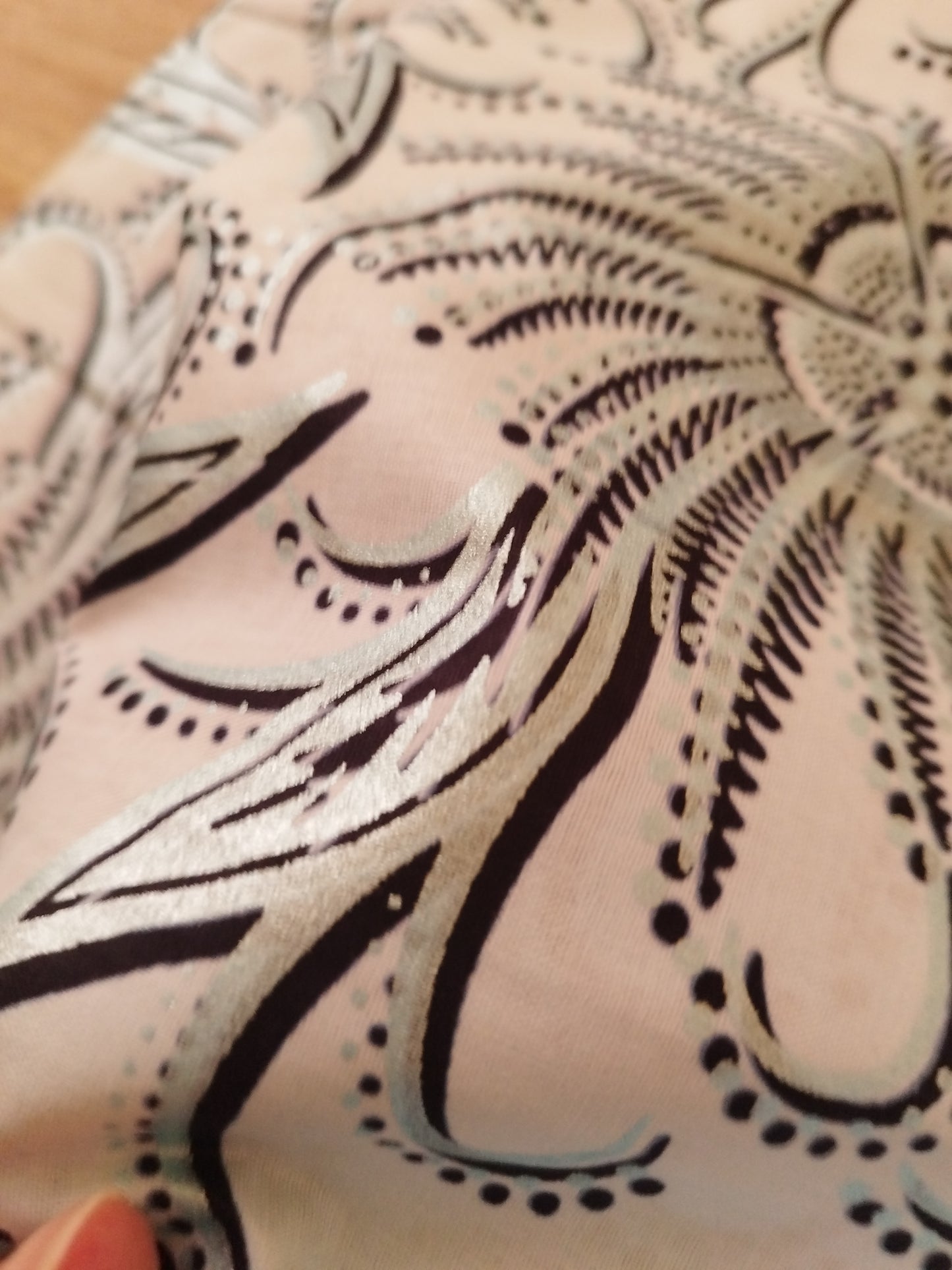1 yard (90 cm) - Tissu wax java motifs blancs et turquoises brillants