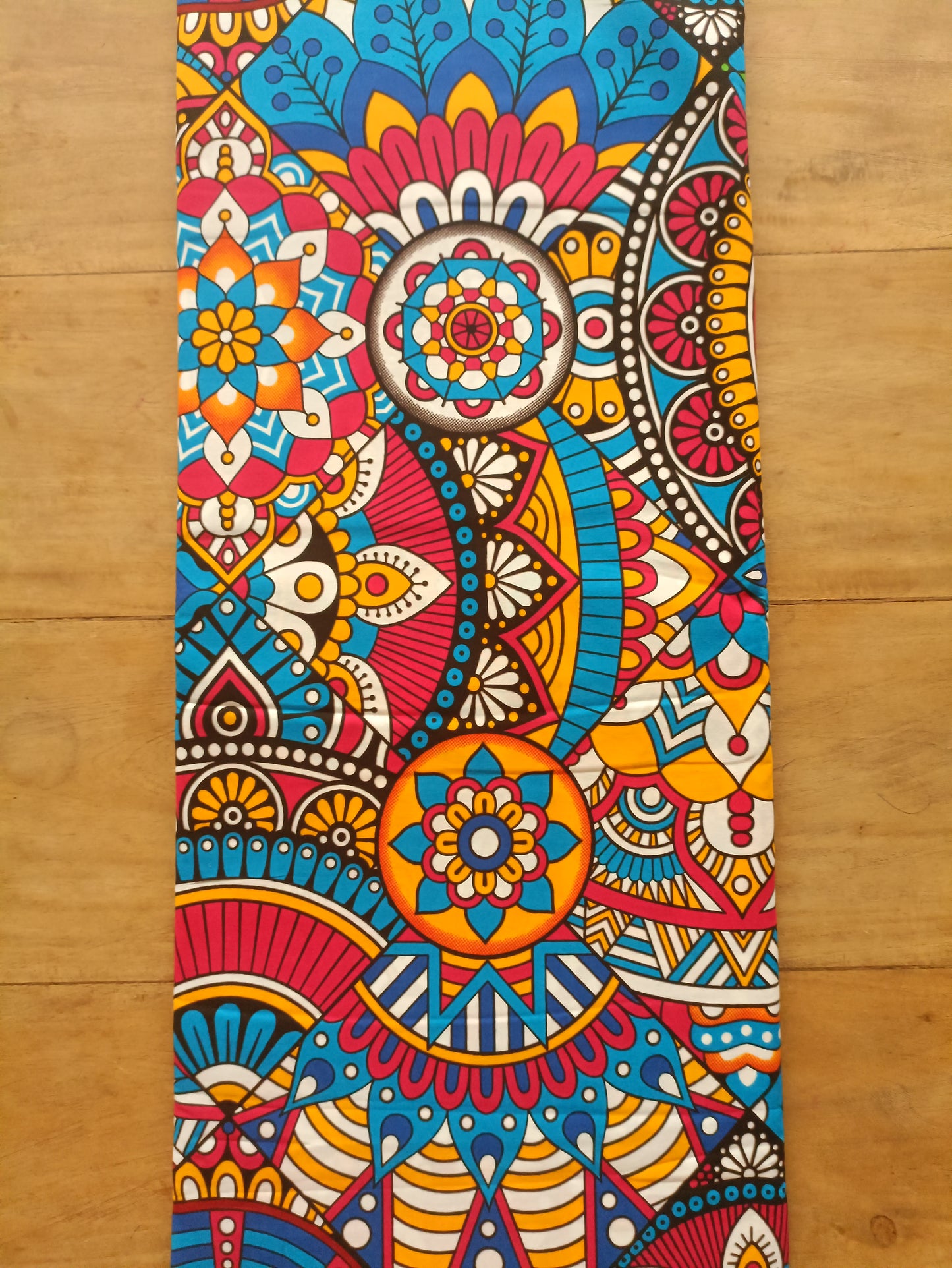 1 yard (90 cm) - Tissu wax - rosaces multicolores