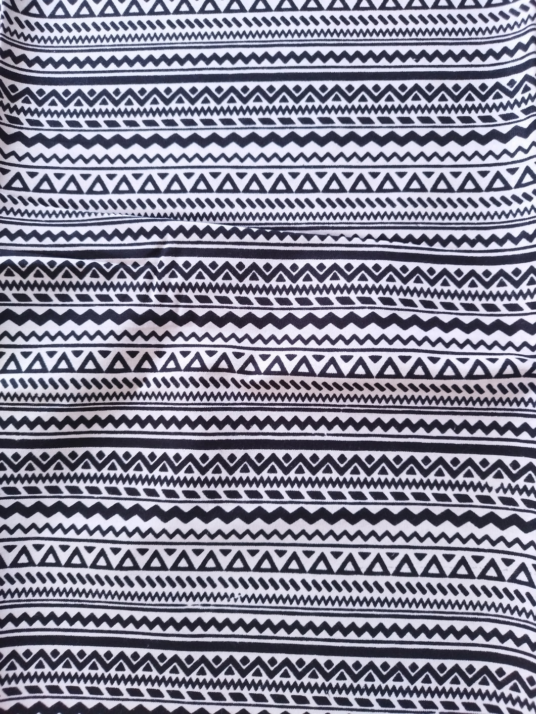 Tissu wax façon bogolan - noir et blanc - par 50 centimètres