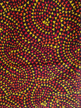 Charger l&#39;image dans la galerie, Tissu wax - petits triangles jaunes, oranges, rouges, noirs - par 50 centimètres
