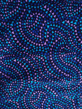 Charger l&#39;image dans la galerie, Tissu wax - petits triangles bleus, violets, noirs - par 50 centimètres
