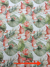 Charger l&#39;image dans la galerie, Tissu coton impression digitale - flamants roses et feuillage - certifié Oeko-Tex Standard 100 - par 50 cm
