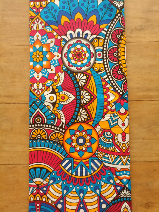 1 yard (90 cm) - Tissu wax - rosaces multicolores