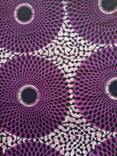 Charger l&#39;image dans la galerie, Tissu wax - grands disques violets - par 50 centimètres
